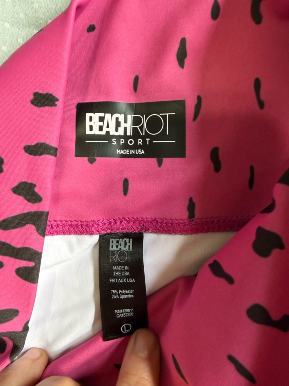 Beach Riot Hot Pink Animal Print Leggings Large - Picture 4 of 5
